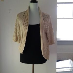 #15- Leo & Nicole Cream Shrug with Short Sleeves